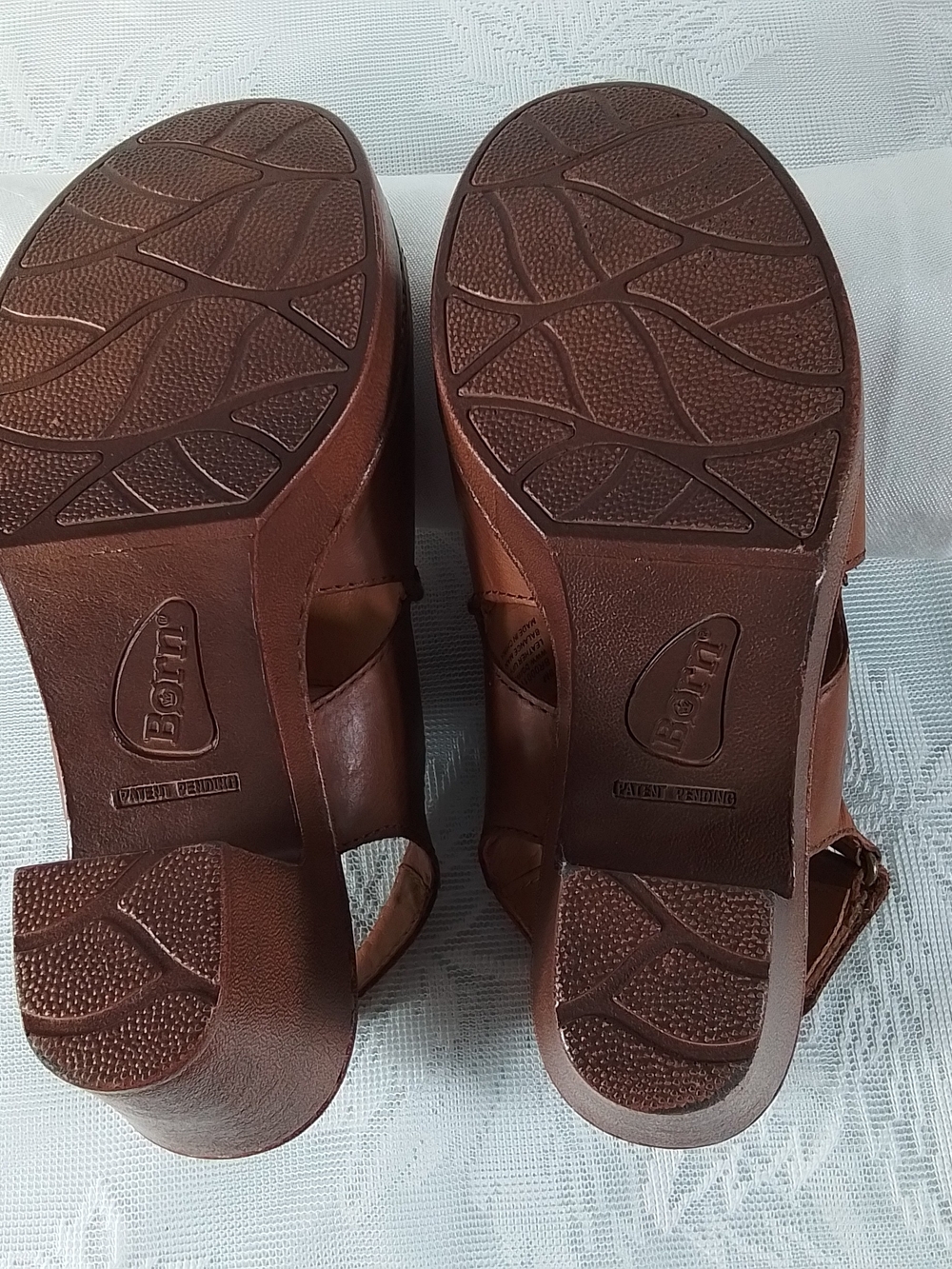 Born light brown leather slingback heeled sandals - Picture 9 of 13